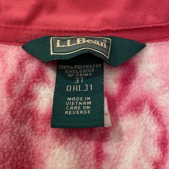 LL Bean Fleece Vest 3T, pink floral 🌸 - Picture 4 of 5